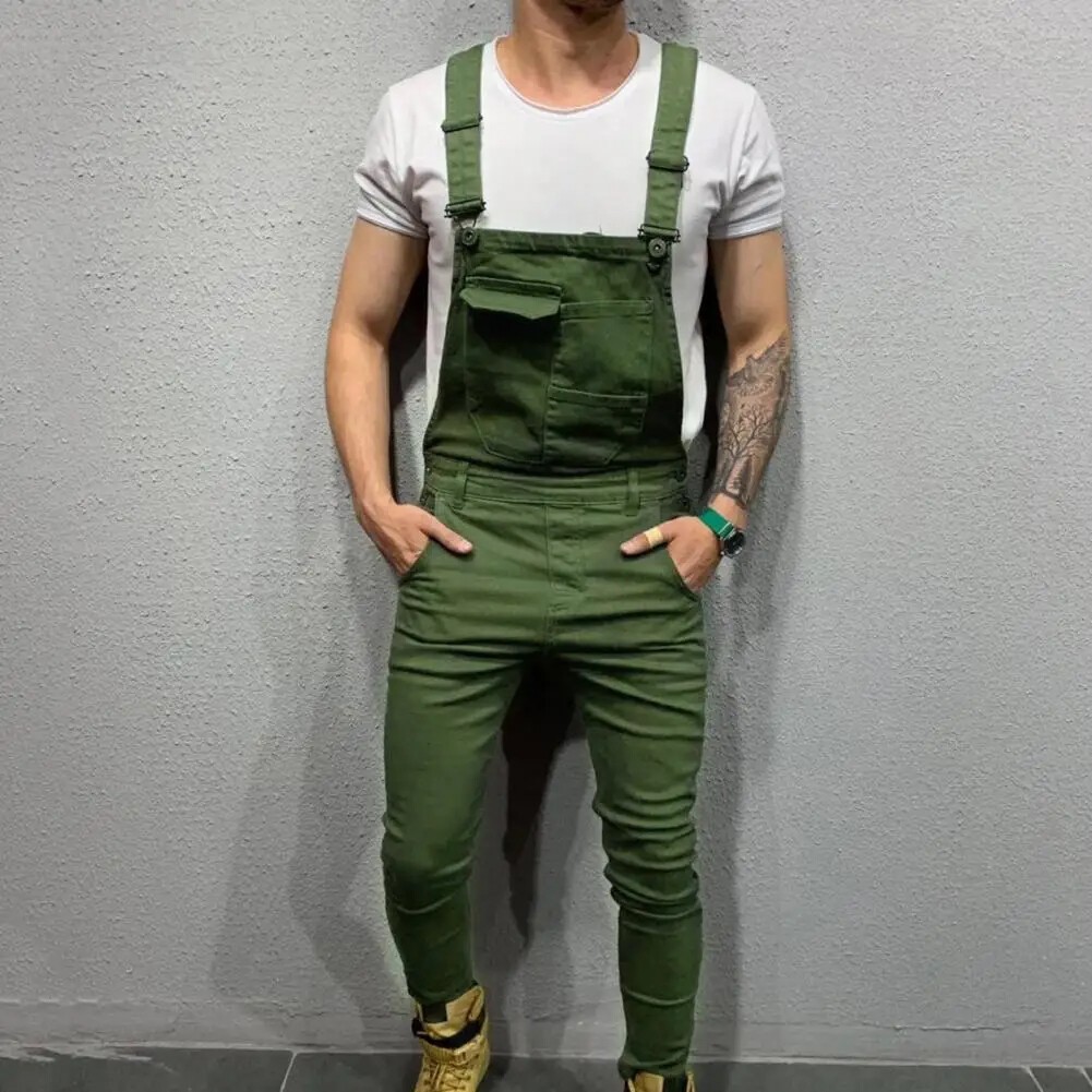 Men Suspender Denim Jeans Dungarees Overalls Romper Jumpsuit Bib Pants Trousers