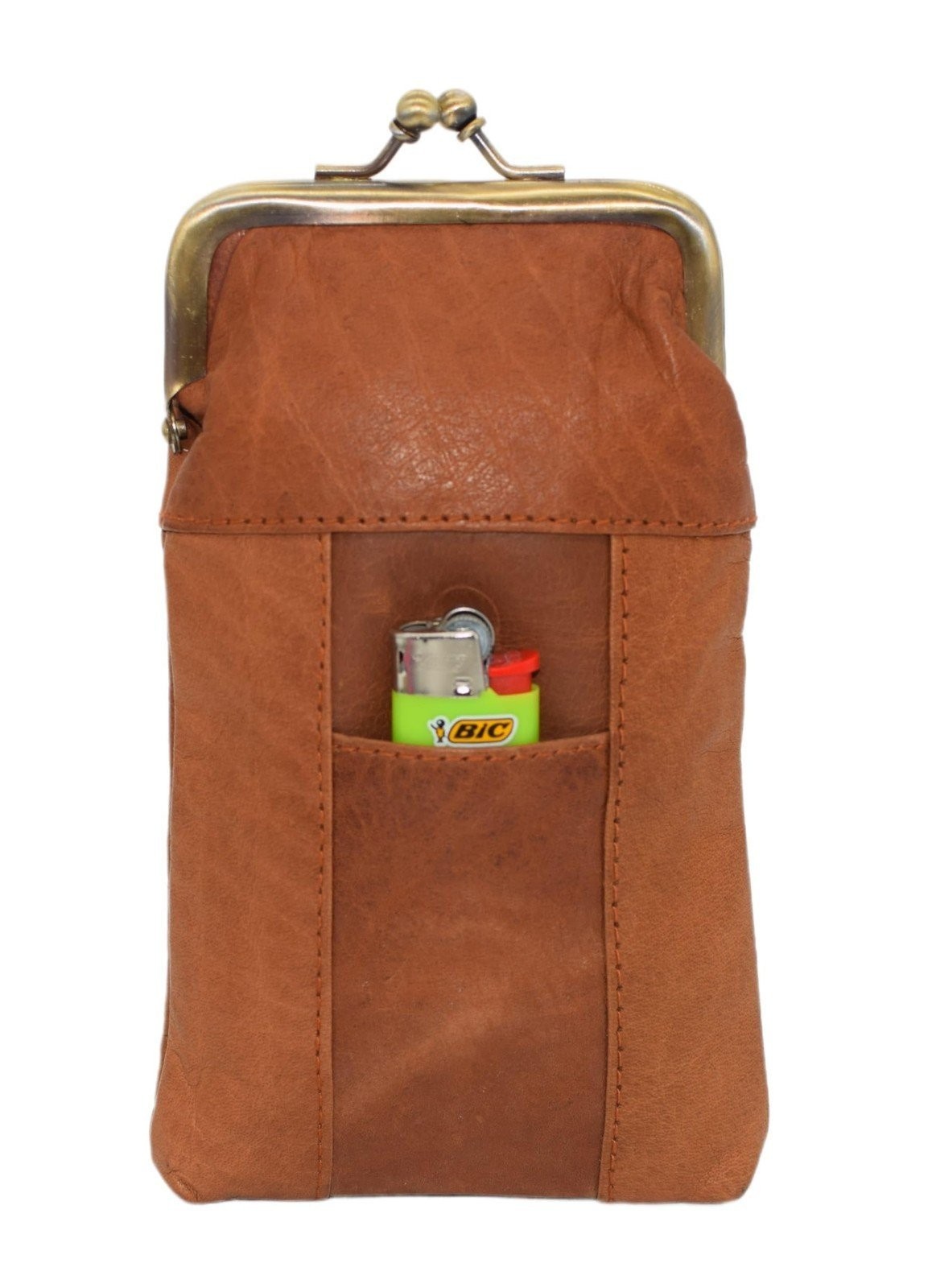 Genuine Leather Cigarette Case Holder Slim Pack Regular or 100’s & Lighter…