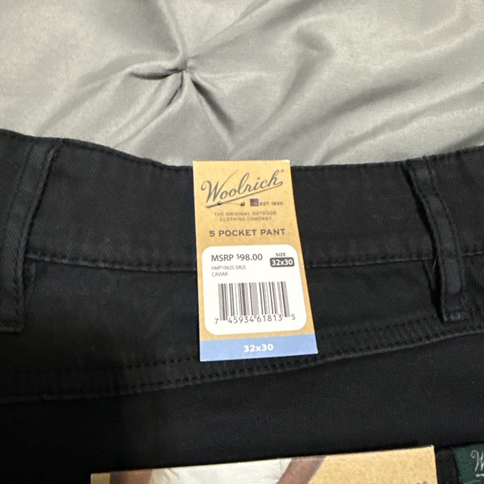 WOOLRICH MEN’S CANVAS 5 POCKET PANTS Black 32 Waist 30 Length Straight fit 32×30
