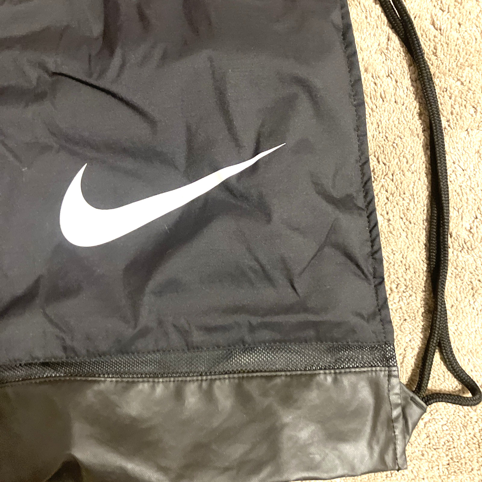 Nike Brasilia Training Black Gymsack Bag Inside Pocket Side Zipper | BA5338