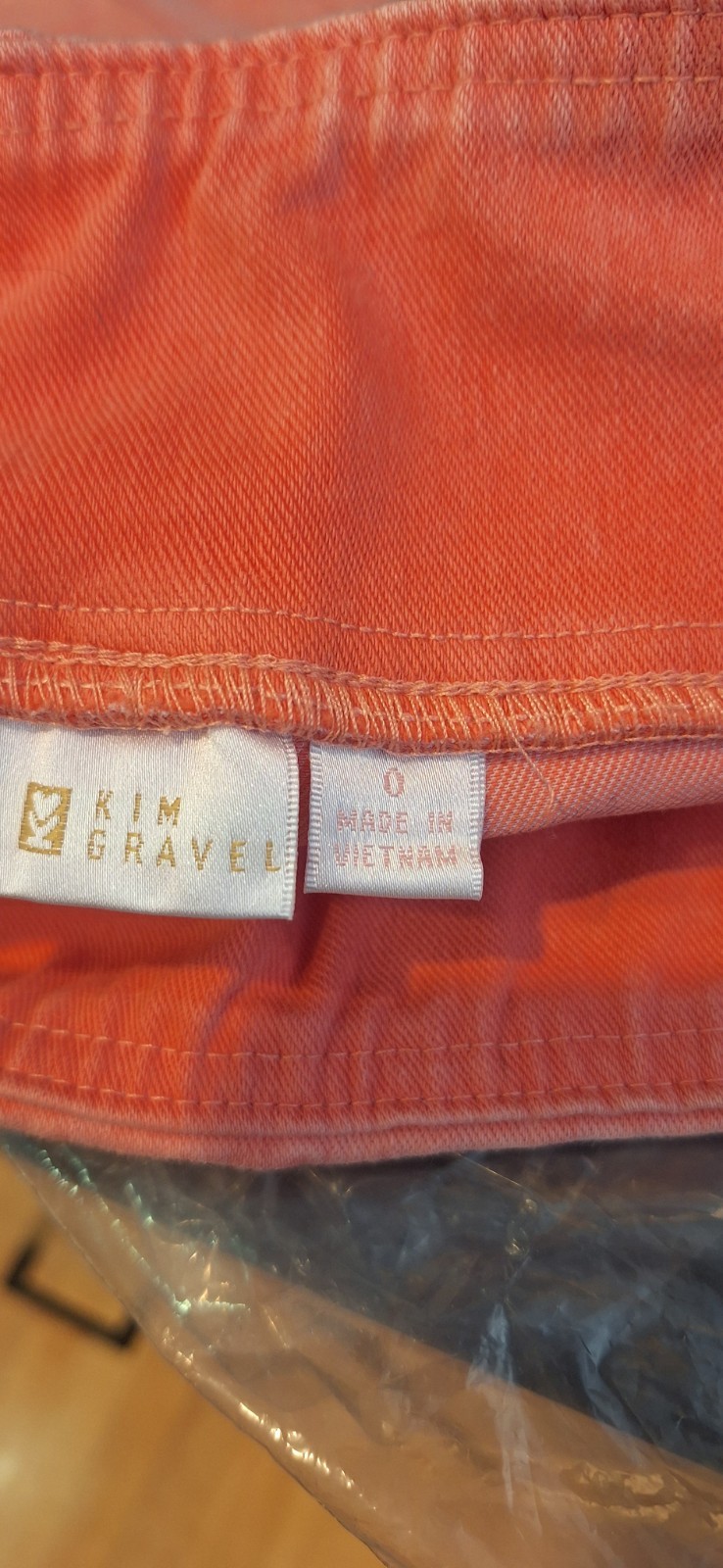 Belle By Kim Gravel Delray Denim Washed Coral Capri Size 0