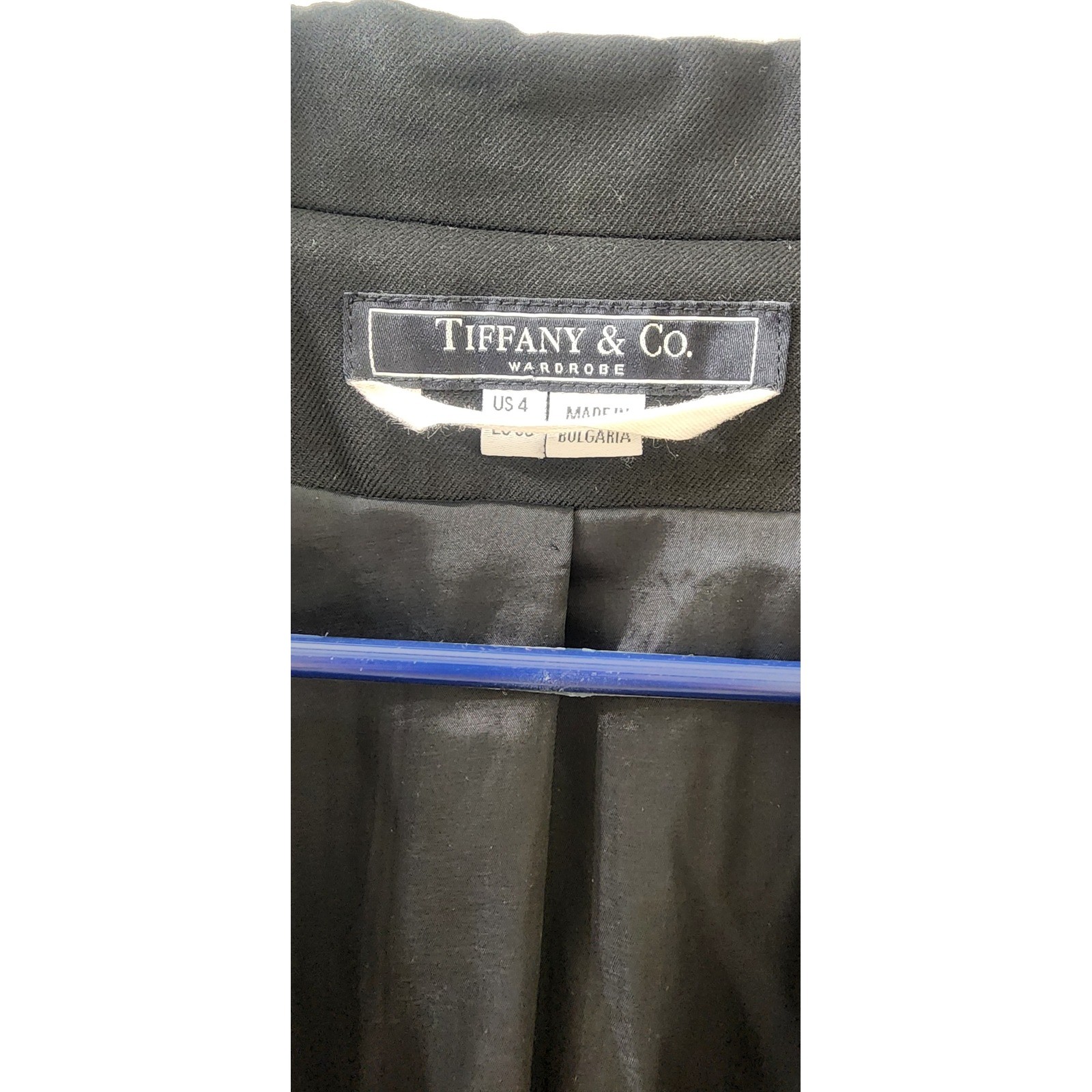 Tiffany & Co. Wardrobe Womens Black Single Button Blazer Jacket Size 4