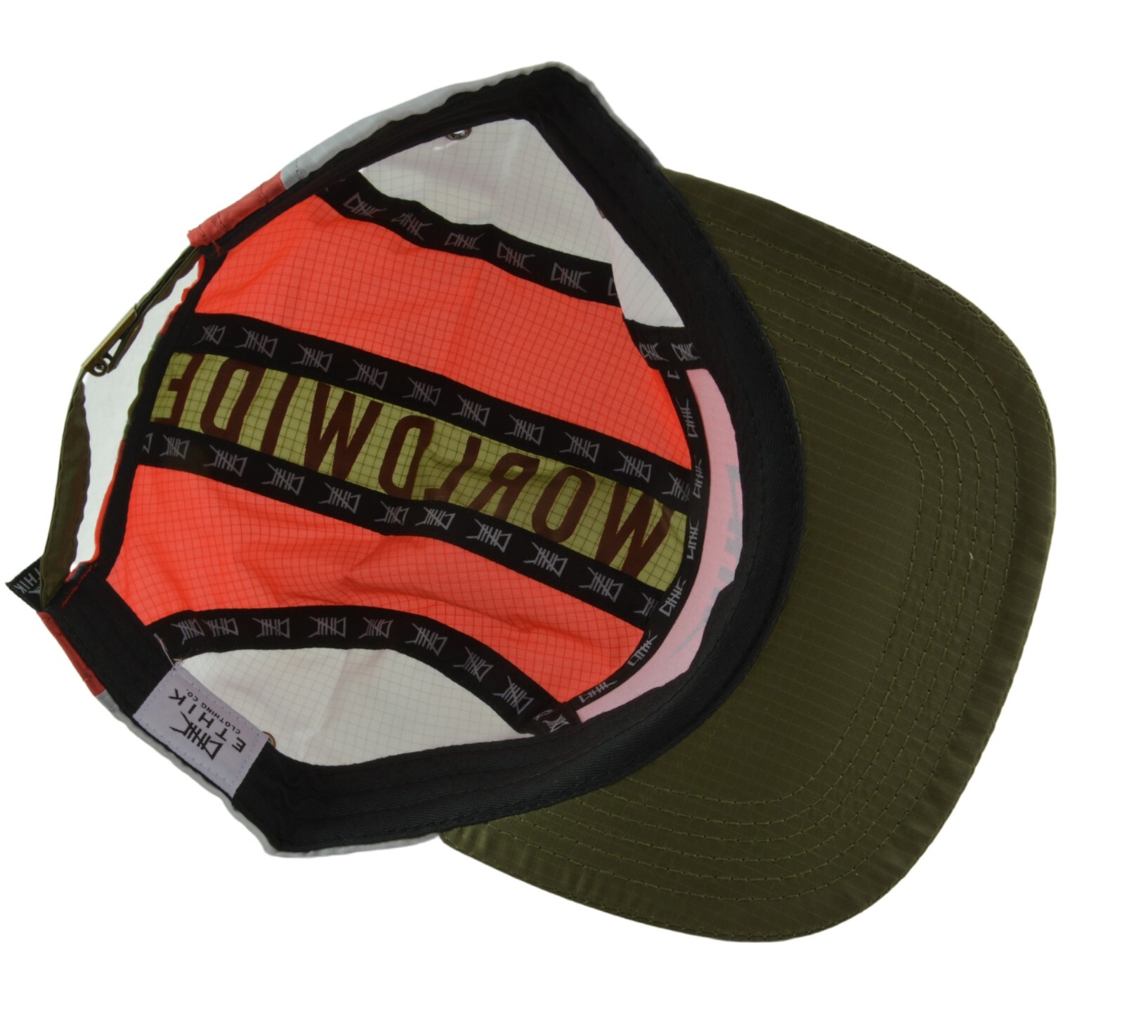 ETHIK Worldwide Tri Color Lightweight Adjustable 5 Panel Flat Bill Camper Hat