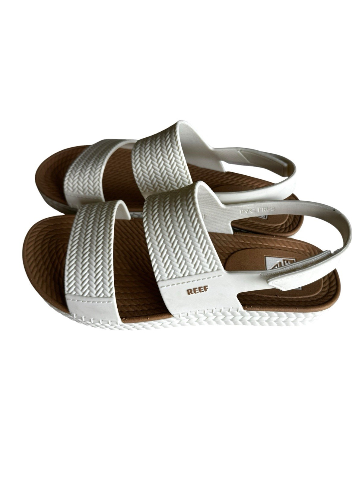 Reef Little Water Vista Sandals White/Tan Slingback Comfort Sandals Women’s Size