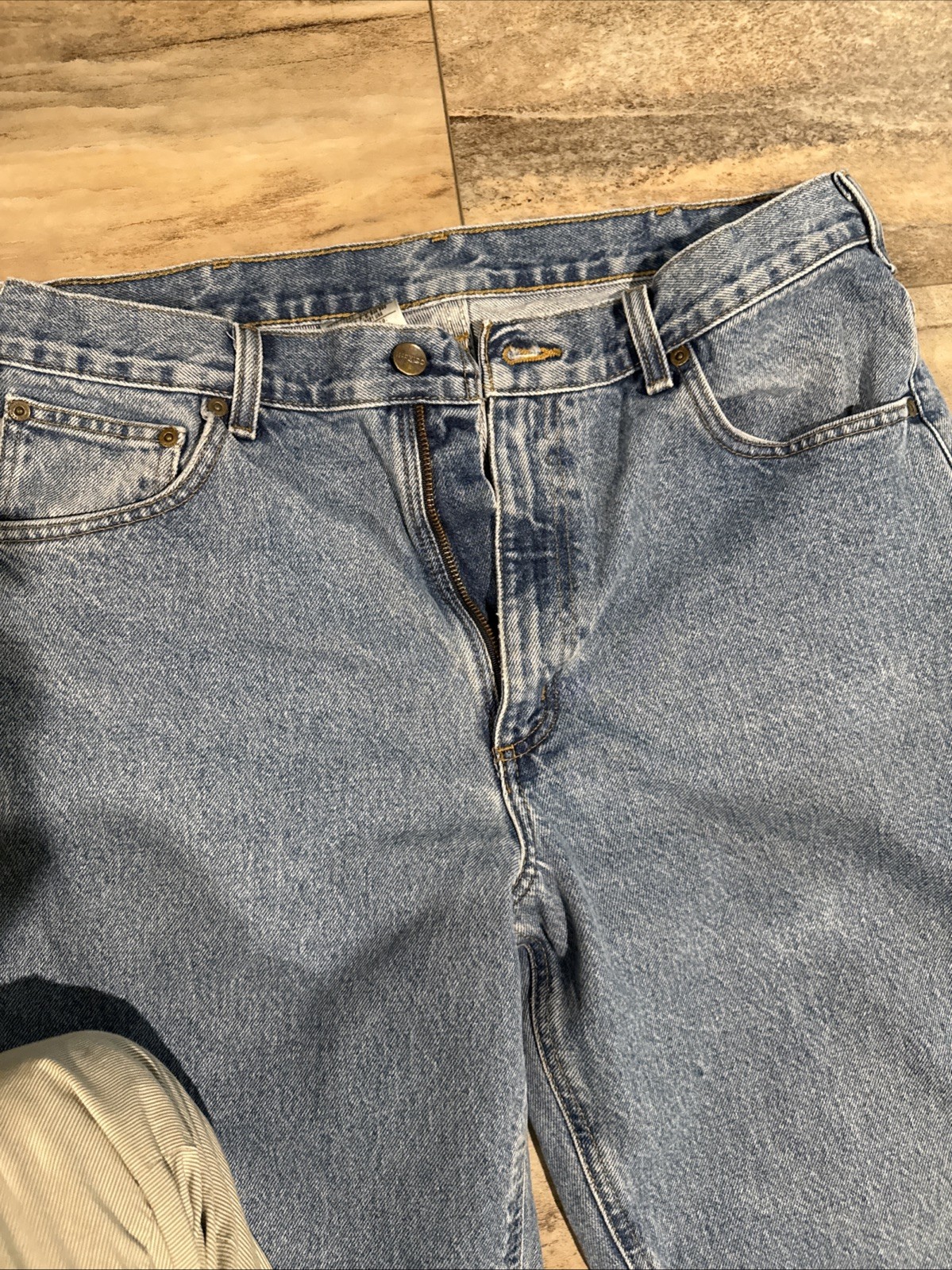 Carhartt Jeans Mens 36×30 Blue Medium Wash Carpenter Dungaree Fit Workwear