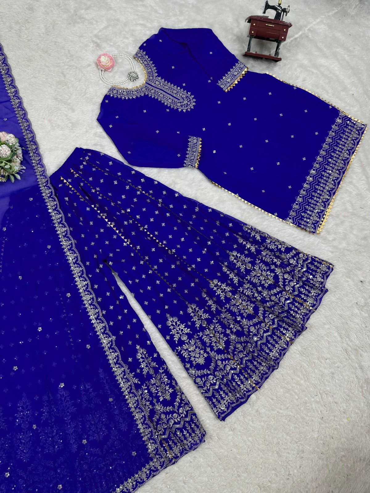 INDIAN SALWAR KAMEEZ PAKISTANI WEDDING PARTY DRESS WEAR BOLLYWOOD SUIT SHARARA
