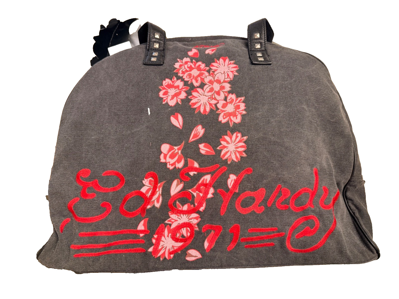 Ed Hardy Done Being Nice Tote Bag Christian Audigier Heart Rose Purse Y2K