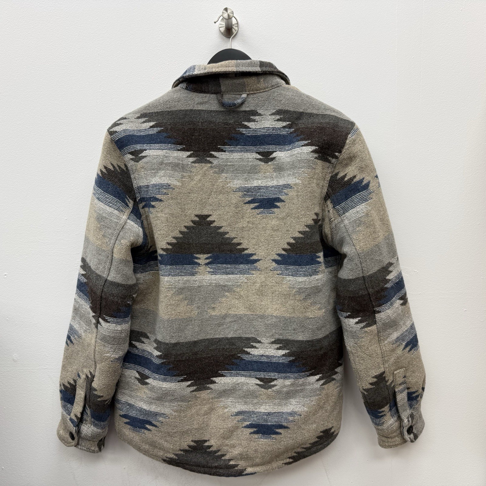 JACHS New York Aztec Print Sherpa-Lined Shirt Jacket Size Small Men’s