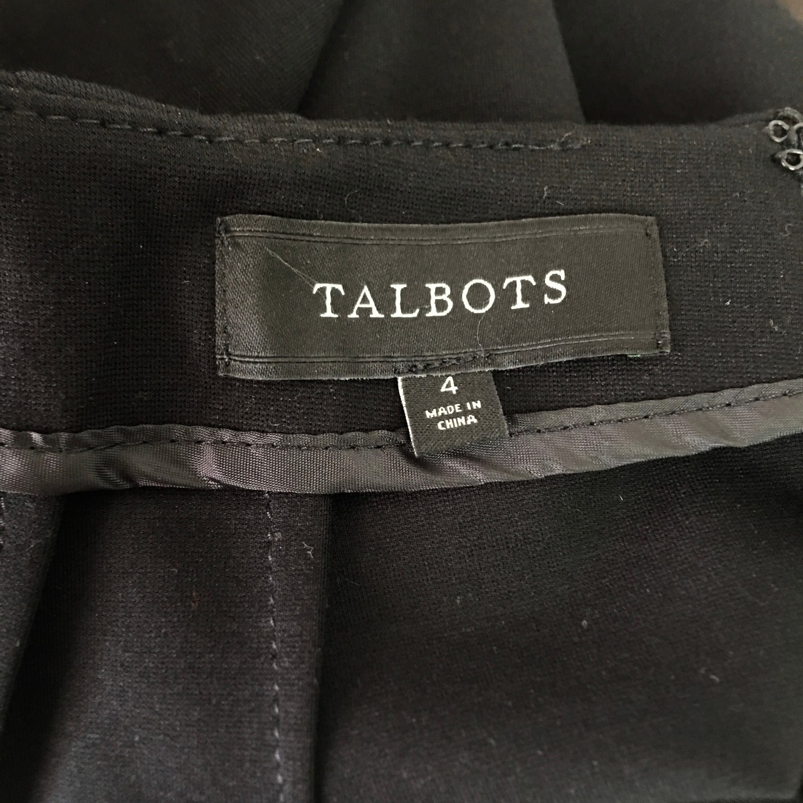 Talbots Womens 4 Skirt Lambskin Leather Pencil Dark Chocolate Brown Knit Back
