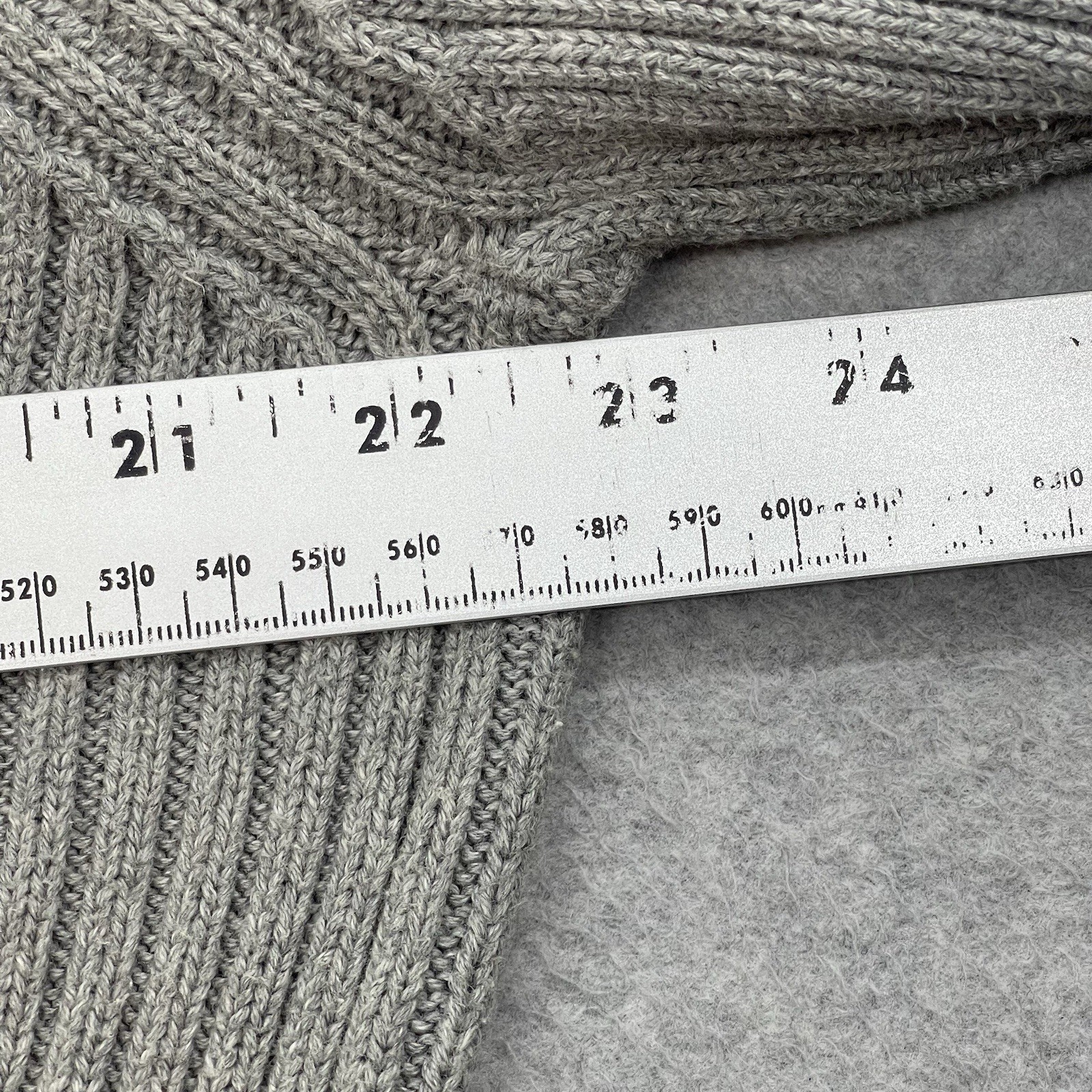 Calvin Klein Jeans Sweater Mens XL Grey Chunky Knit Classic Preppy Retro Cotton