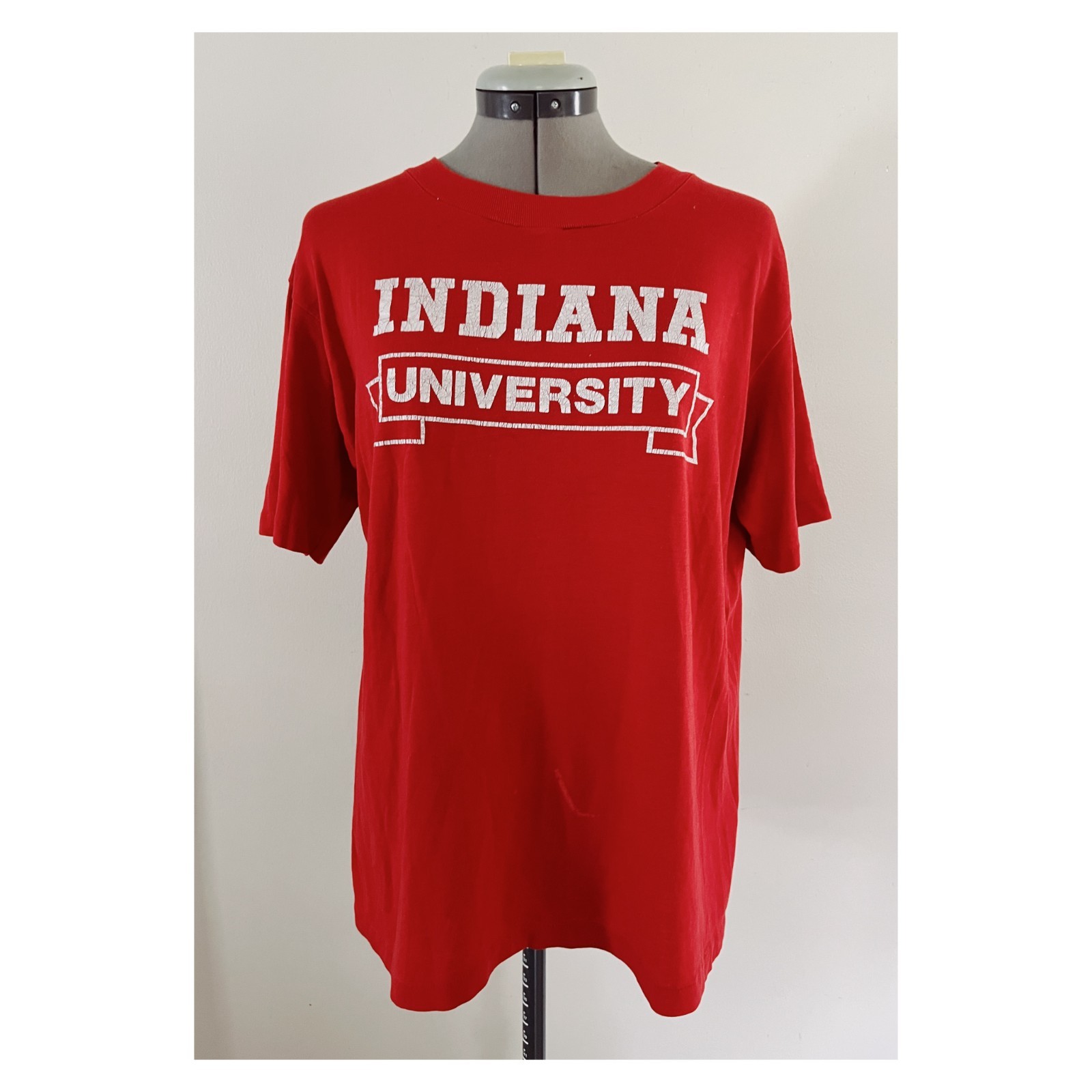 VTG Indiana University Sz L 80s Single Stitch Crewneck Tee