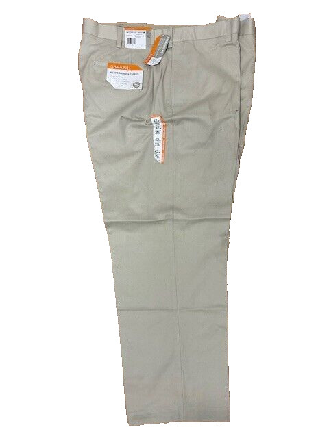 NWT Savane Comfort Waist Straight Fit Chino Albbaster Pants Sz 42W 29L