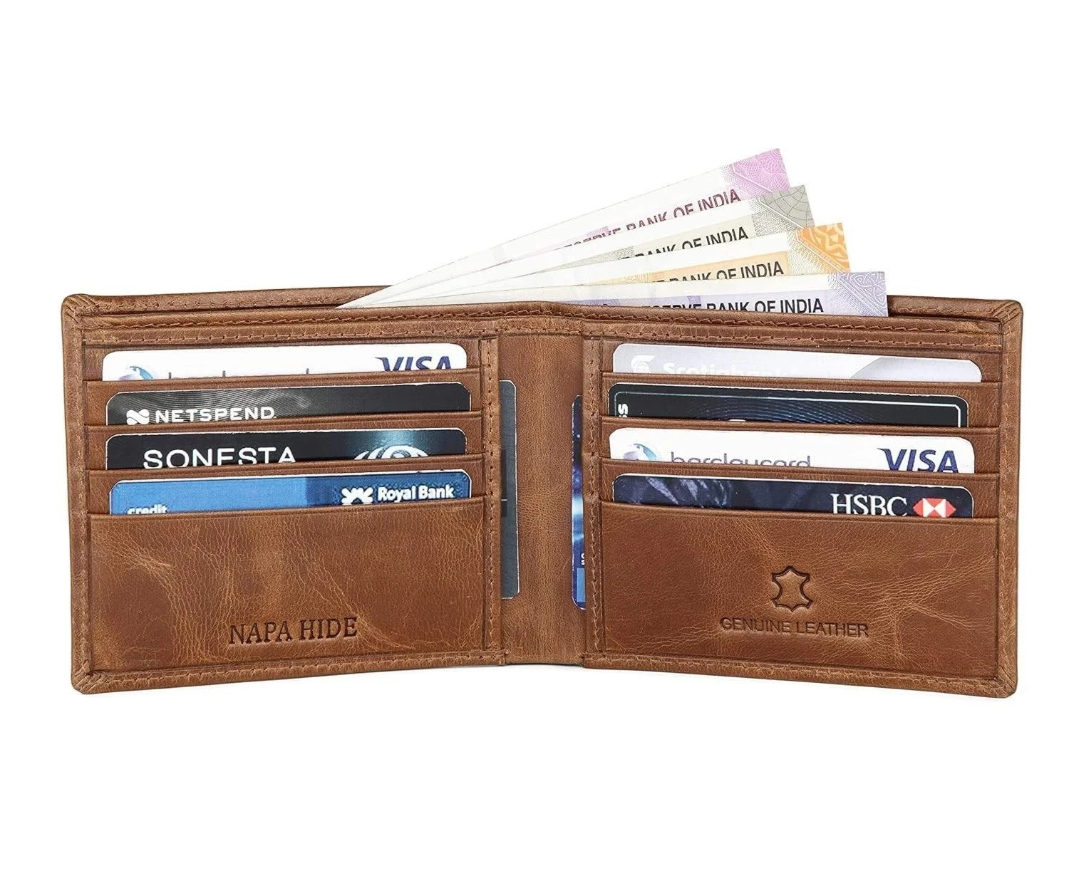 NAPA HIDE Genuine Leather Bifold Wallets For Men RFID Blocking Men’s Wallet..