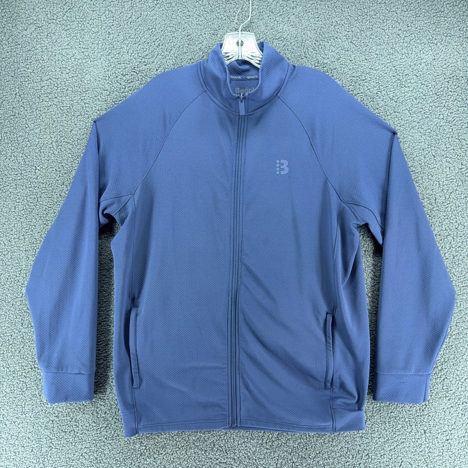 Bench Urbanwear Track Jacket Mens M Blue Full Zip Stretch Athletic