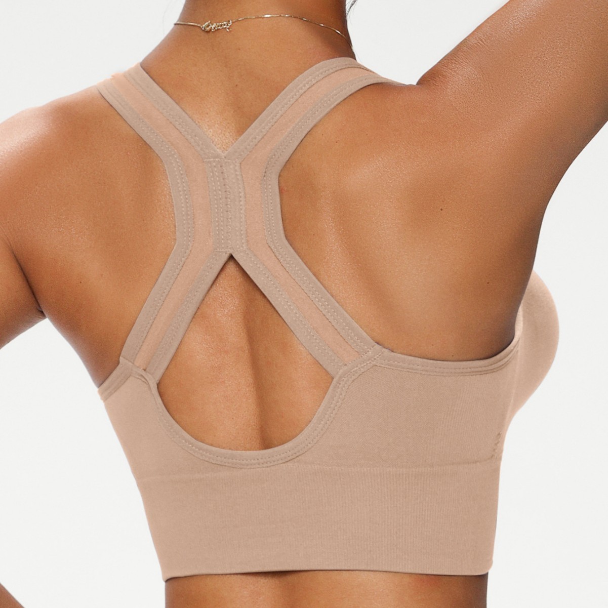 2Pcs High Support Sports Bras Front Zipper Racerback Workout Tops