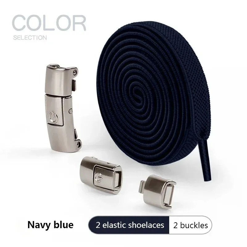 2Pcs Easy No Tie Shoelaces Elastic Silicone Flat Lazy Shoe Lace Strings Adult