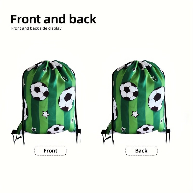 Large Foldable Football Print Drawstring Backpack Unisex Casual Sports Bag ◐