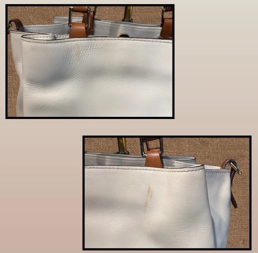 Dooney Bourke Bone Off-White City Barlow Smooth Leather Large Satchel Bag