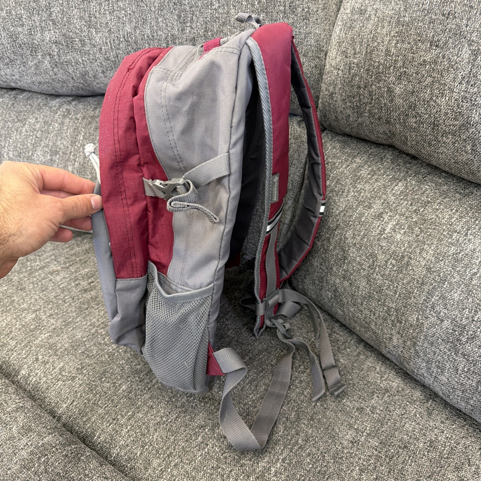 Outdoor Products Maroon/Gray Backpack, Hiking/School/Sports