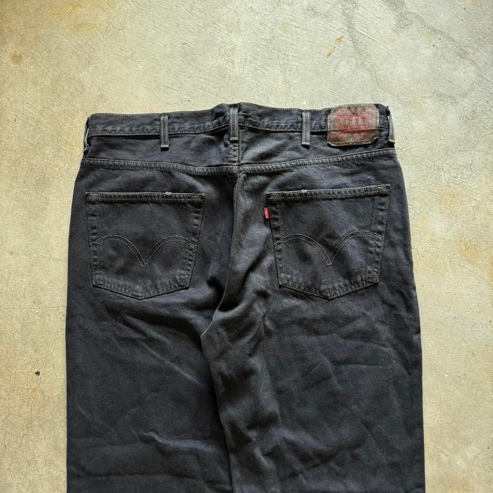 Vintage Levi’s 567 Low Loose Bootcut Baggy Black Denim Jeans 38×32