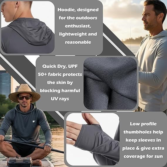 3 Pack Men’S Lightweight Pullover Hooded Tees – Long Sleeve Sweatshirts for Gym,