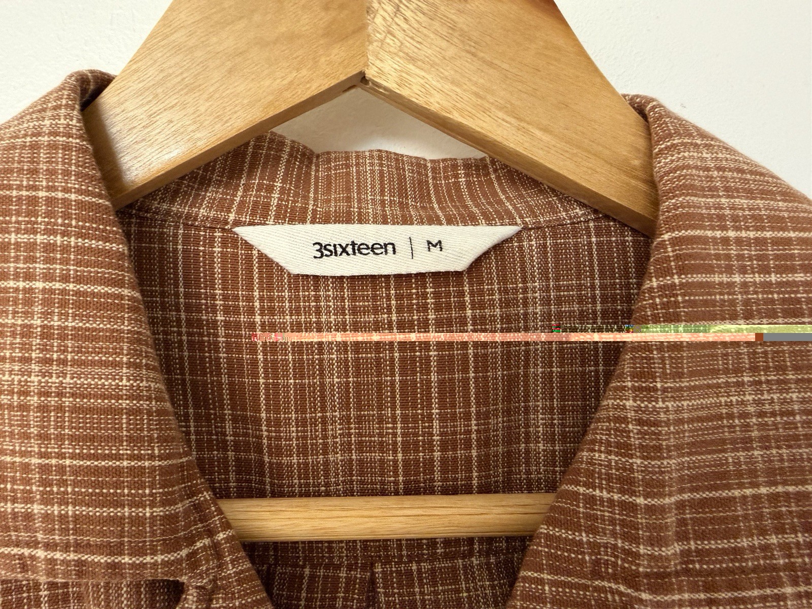 3sixteen Open Collar Shirt – Amber Microplaid – M