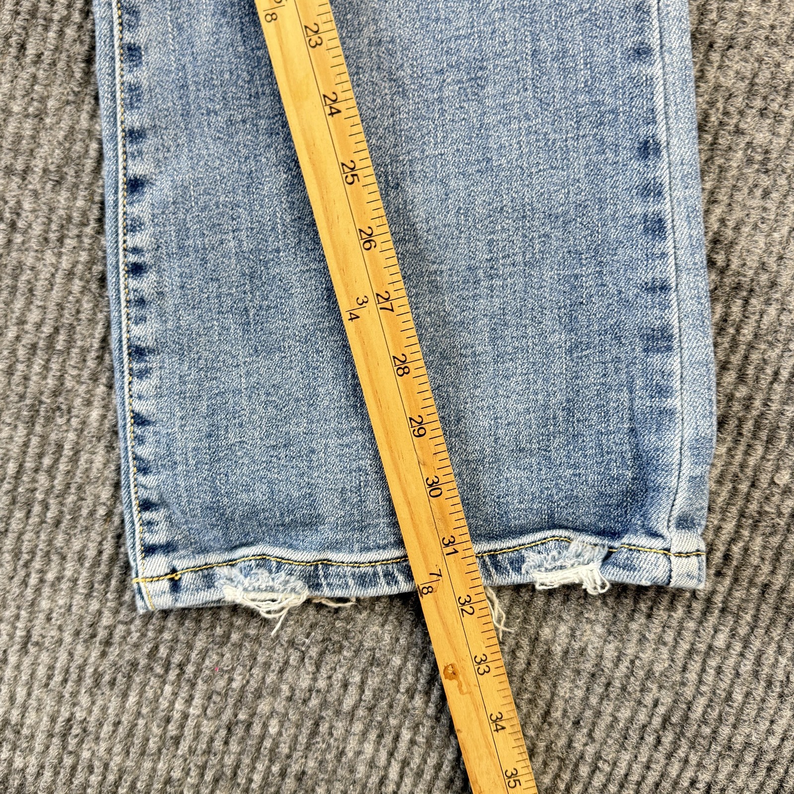 Judy Blue Bootcut Jeans Womens 11/30 Blue Wash Distressed Fringe Stretch Denim
