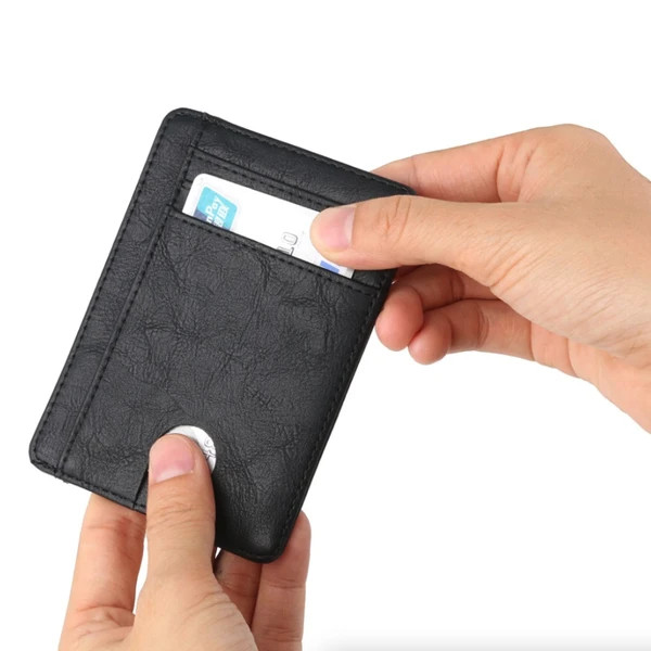 Mens Genuine Leather Wallet Slim Credit Card Holder RFID Blocking