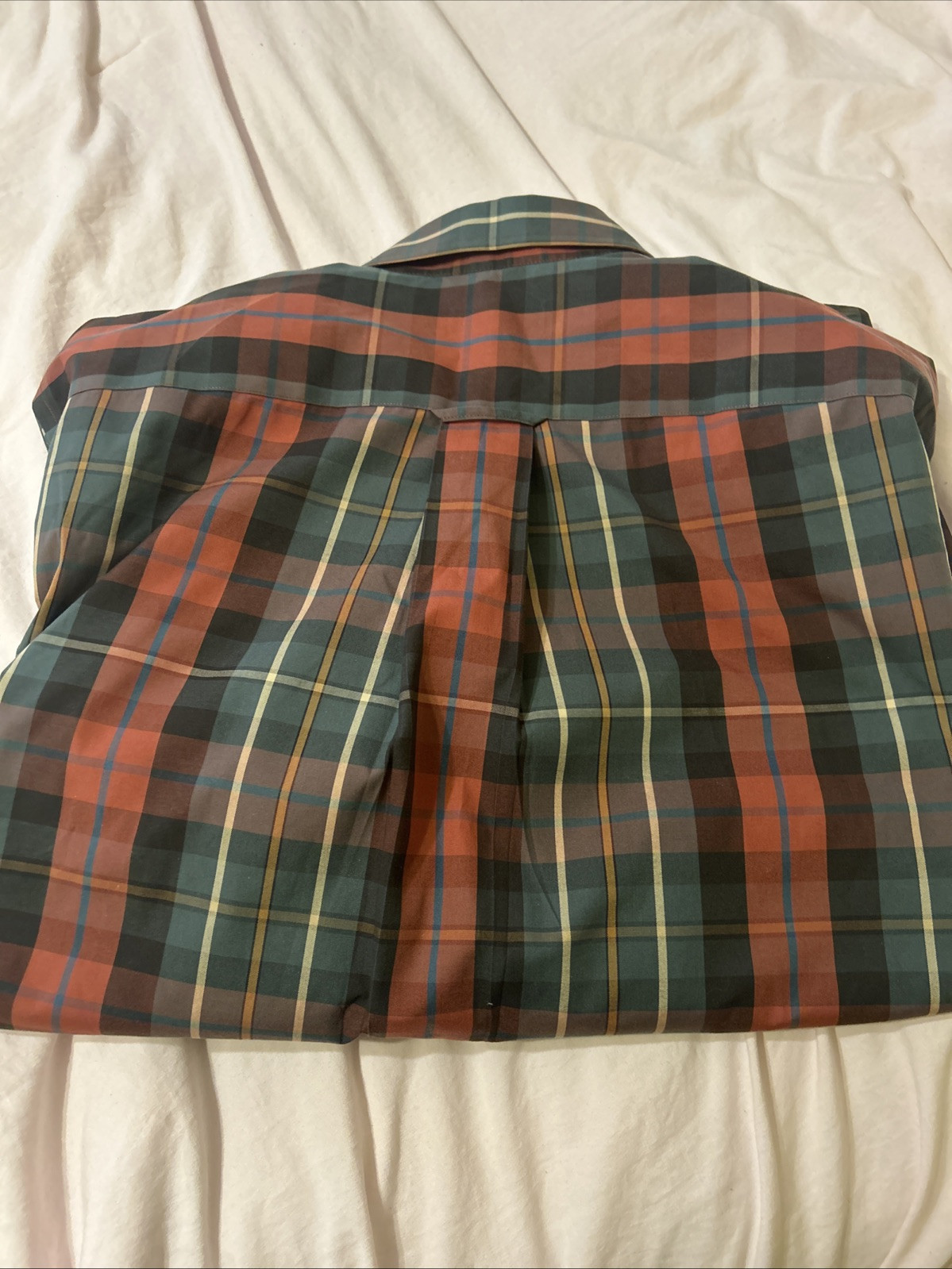 Orvis Men’s Check 100% Cotton Barrel Cuff Dress Shirt Size Large Multicolor