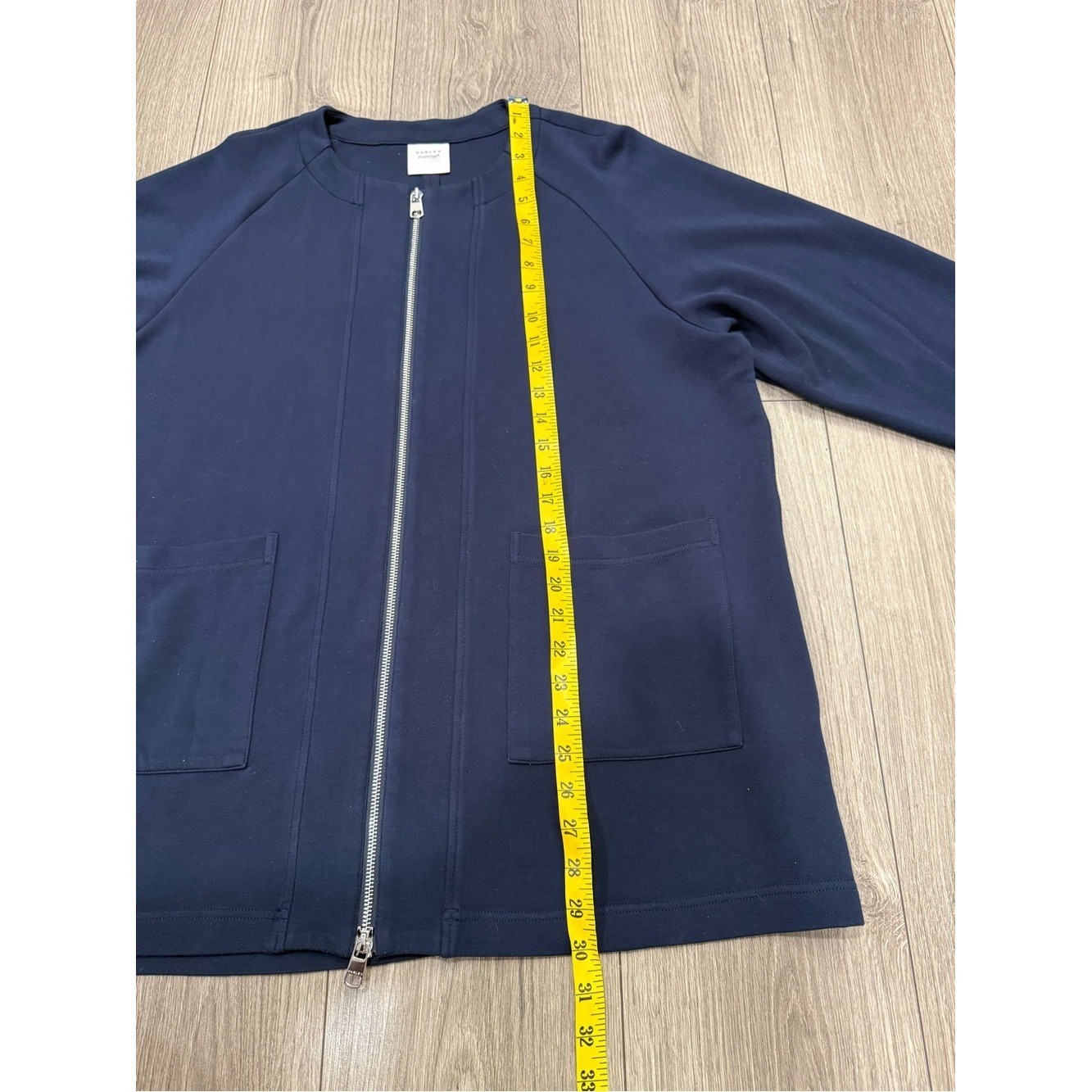 Varley Evereve Sweatshirt Jacket Women Augusta Zip Through Navy Doublesoft Sz M