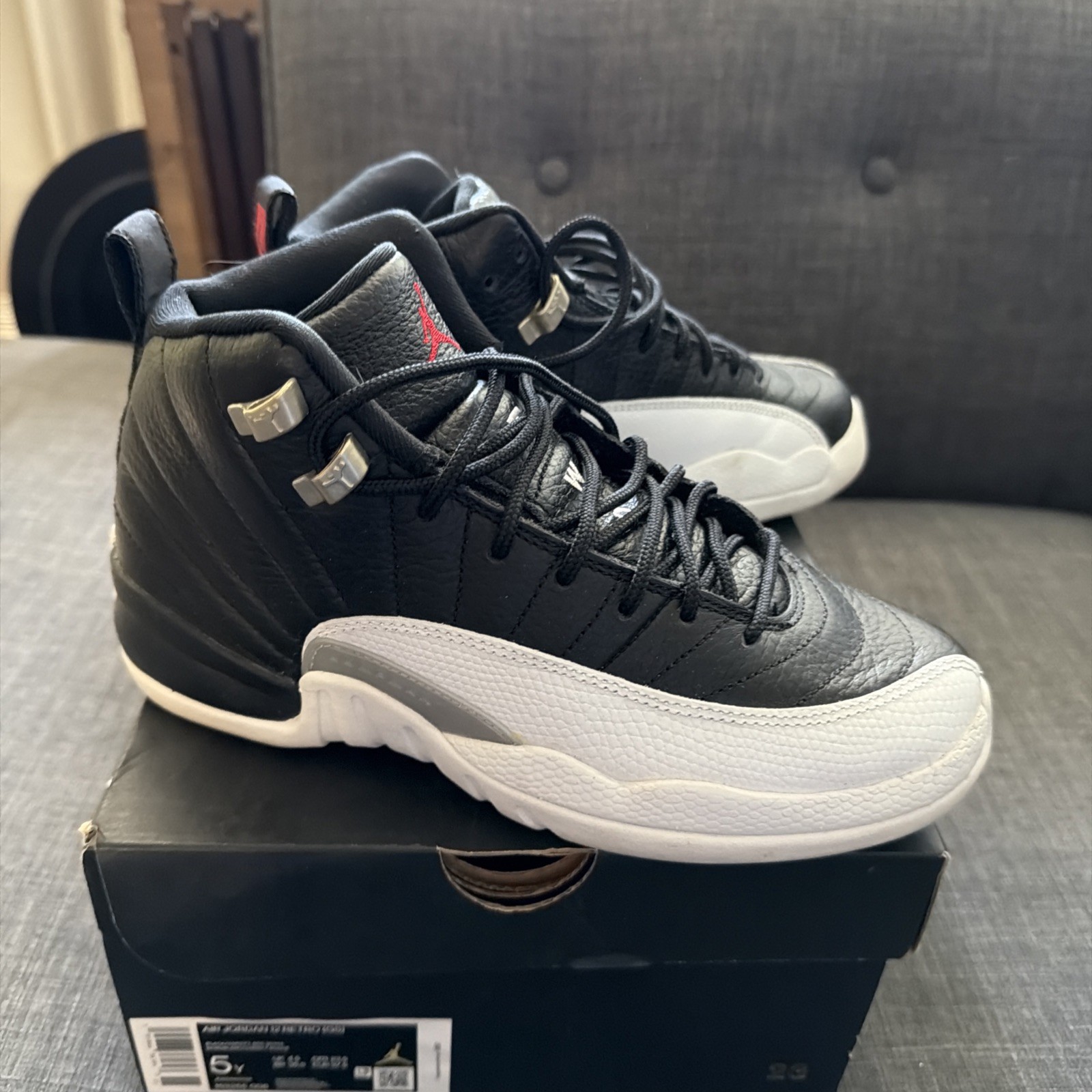 Jordan 12 Retro Mid Playoff GS Size 5Y DS 5M 153265-006 EUC