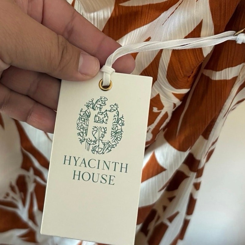 Tuckernuck Hyacinth House NWT Bronze White Floral Halter Maxi Dress Size Small