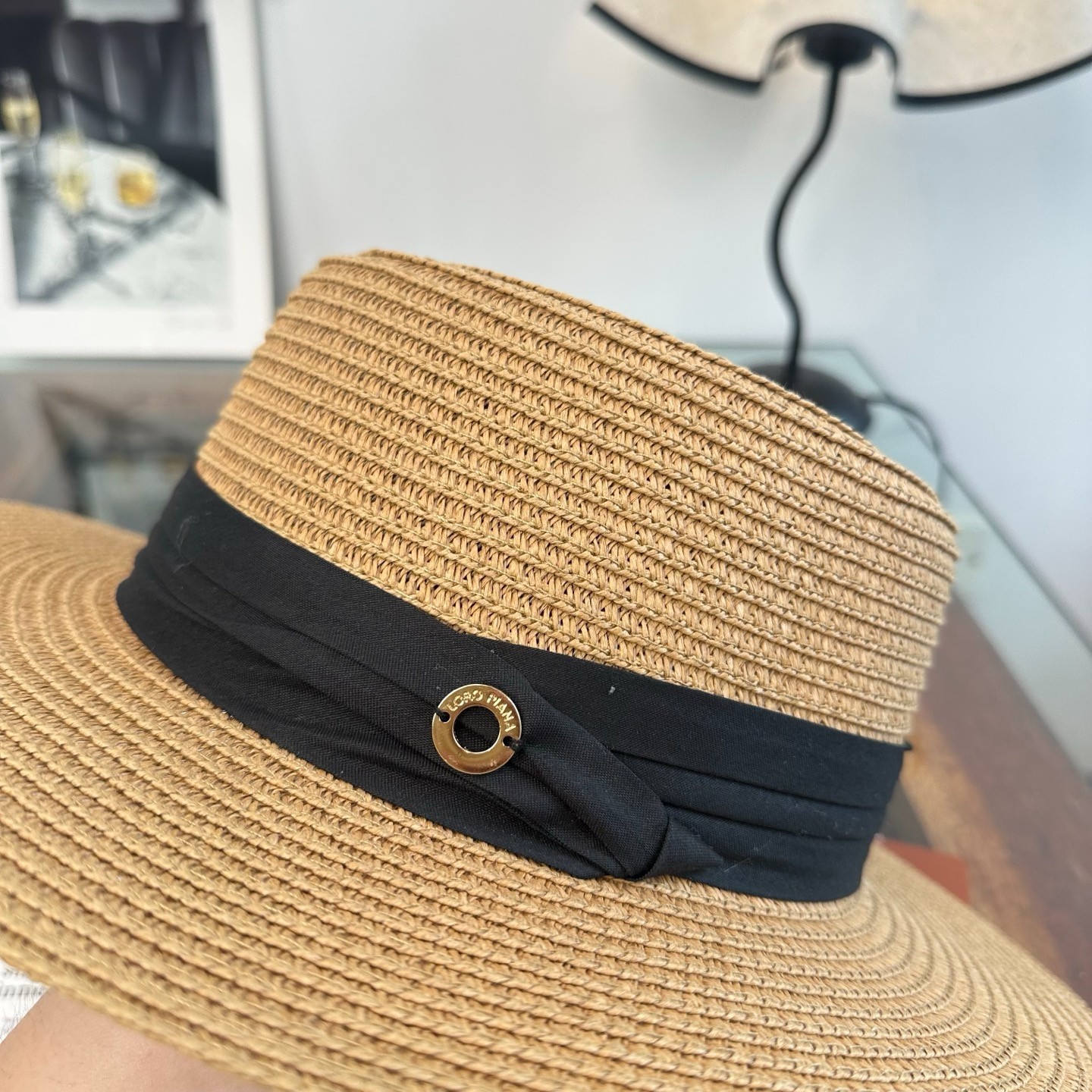Loro Piana Summer Resort Flat-Top Woven Straw Hat