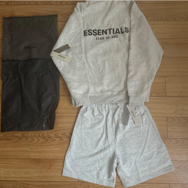 Fear Of God Essentials Light Oatmeal Hoodie Size Medium Brand New Authenticated.