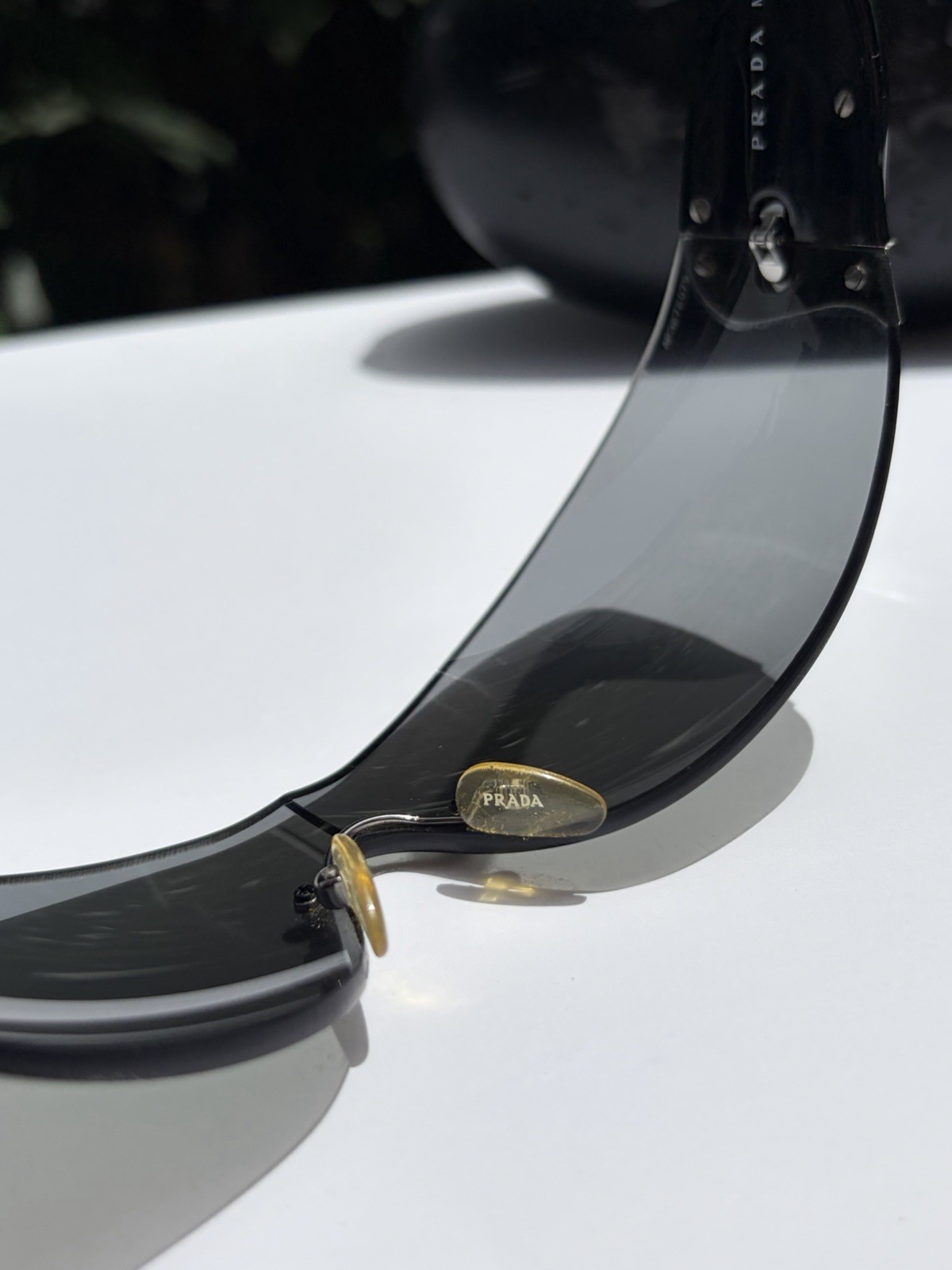 PRADA Sunglasses SPR 58F Flame Star Wrap Star Rimless Luna Rossa Y2k