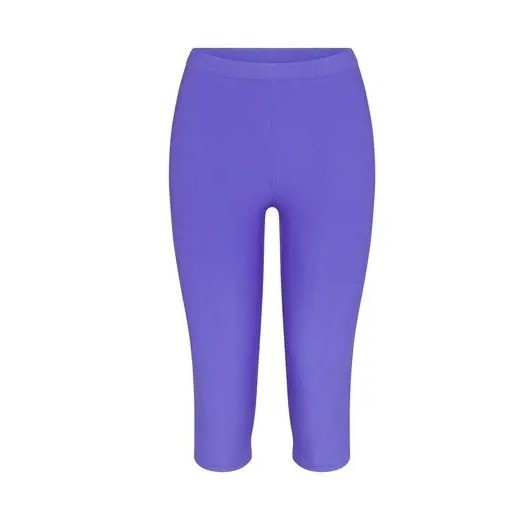 Skims Soft Lounge Capri Leggings Tanzanite Purple Ribbed BO-LEG-5512W XXS