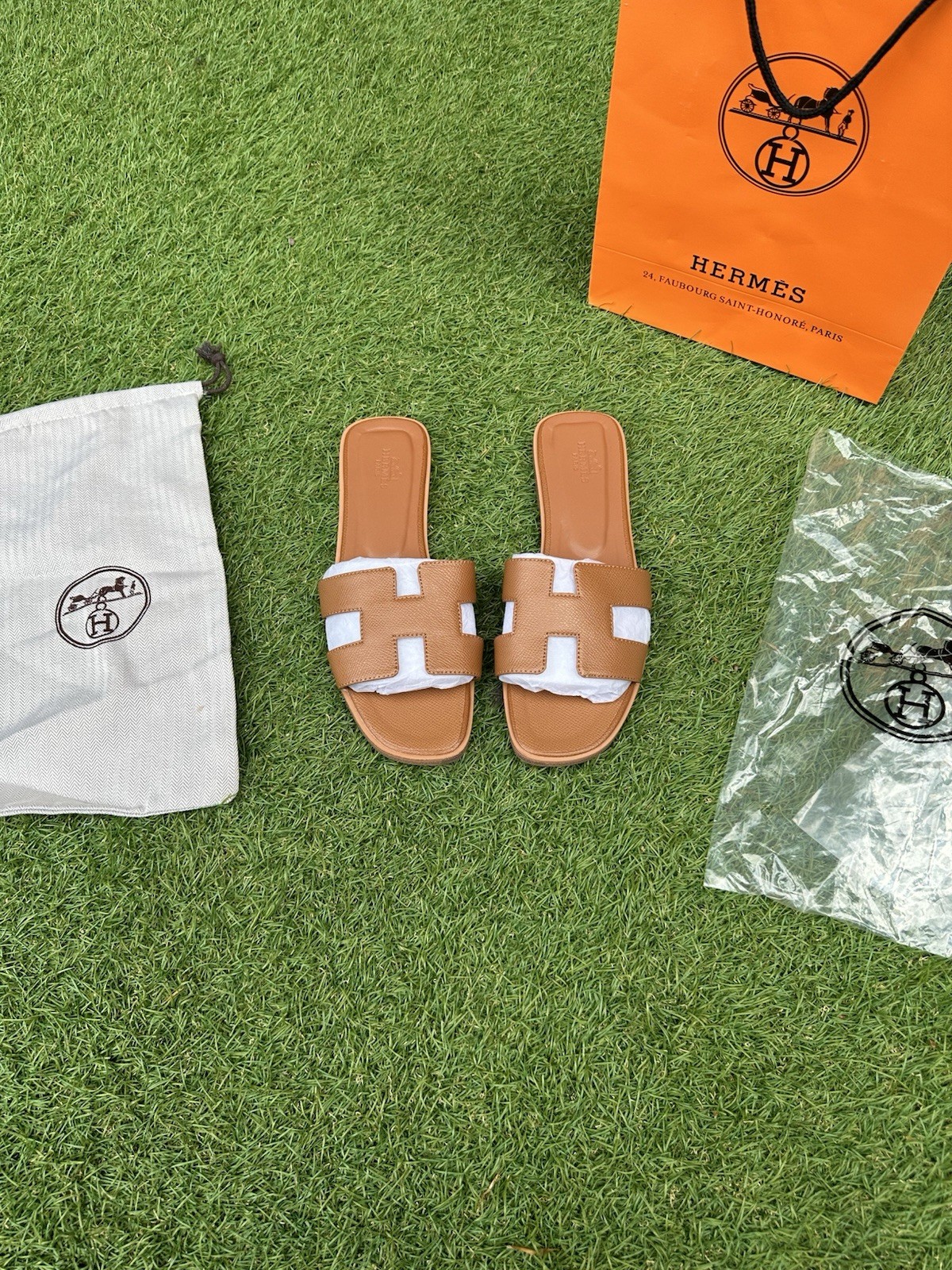 Hermes Oran Sandal Brown Size 38 EU 75 US G2U