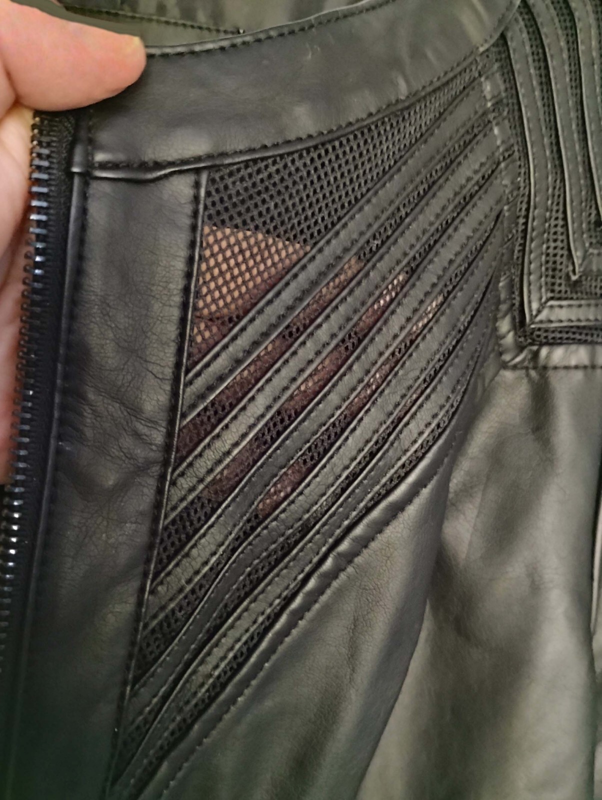 Buckle Black Jacket size L zip front, pockets & cuffs faux leather