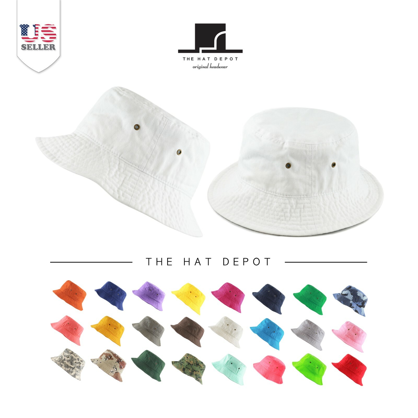 Bucket – The Hat Depot Cotton Unisex Packable Summer Travel Outdoor Hat 1500