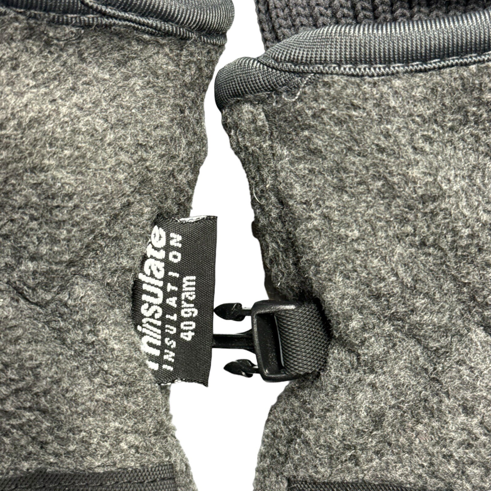 Thinsulate 40 Gram Men M/L Gray Fleece Wrist Glove Winter Non Slip Palm Grip