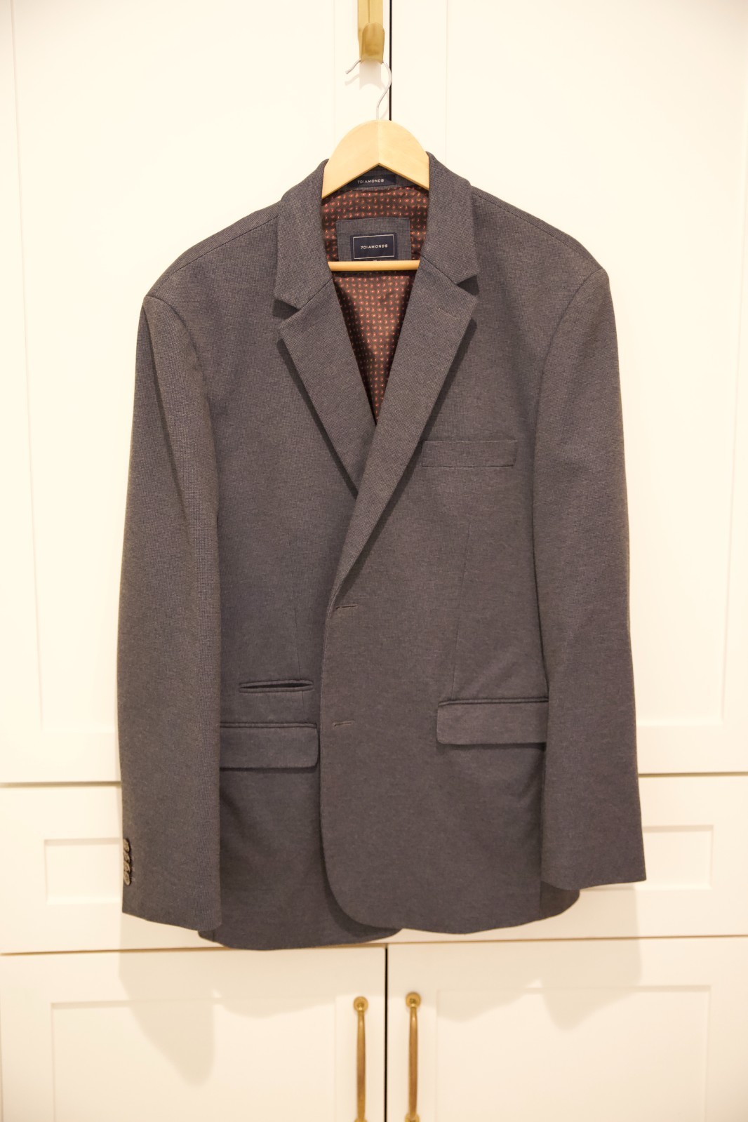 7 Diamonds Blazer Mens XL Blue Jersey Knit Stretch Sport Coat 2 Button Newport