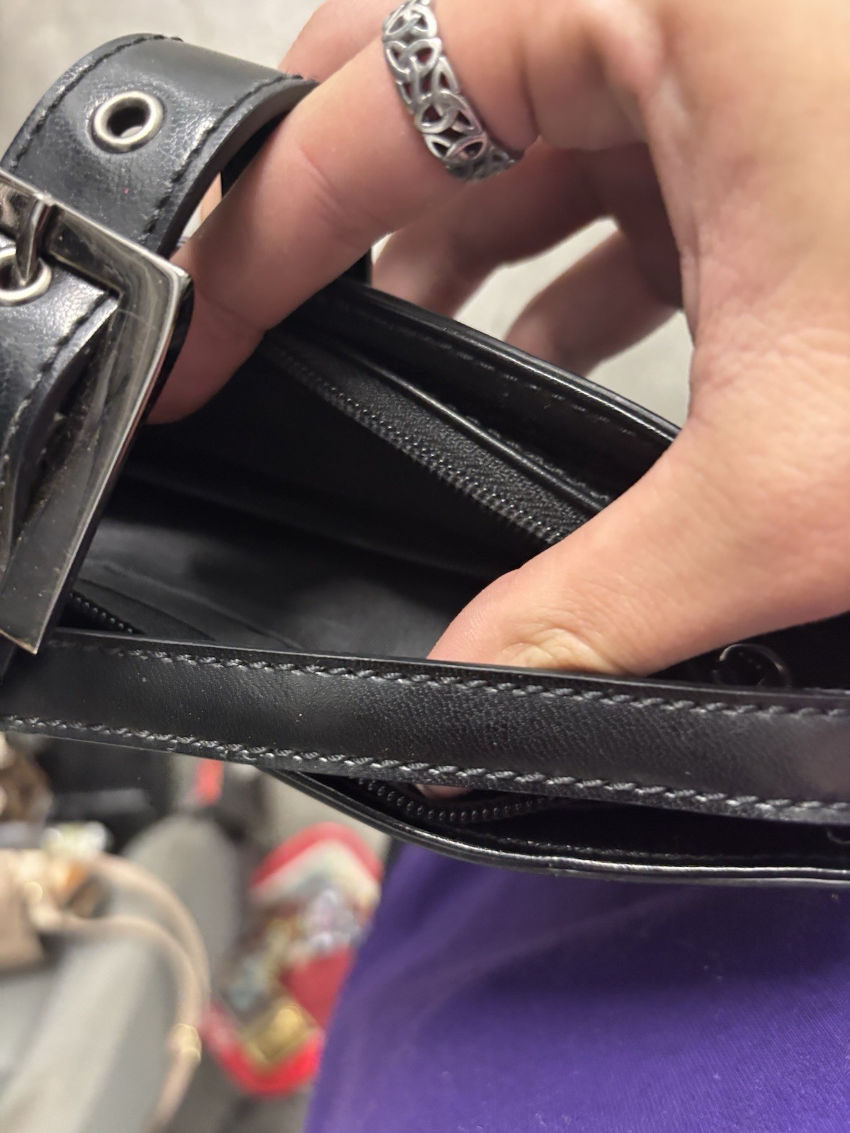 GUESS Black Small Shoulder Bag Silver Hardware Buckle Closure, Detachable Strap