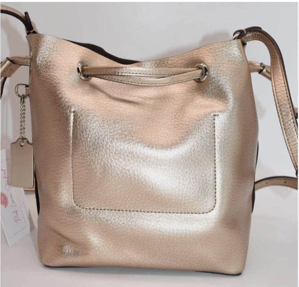 Coach Derby Metallic Leather Crossbody Bag in Rose