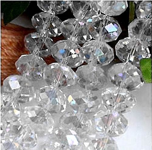 4X6mm glittering white crystal beads 50pcs 补