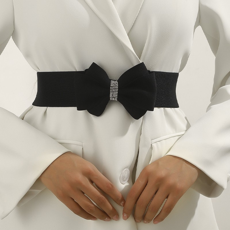 Bowknot Waistband Dress Decors Versatile Elastic Waistband Wide Waistband
