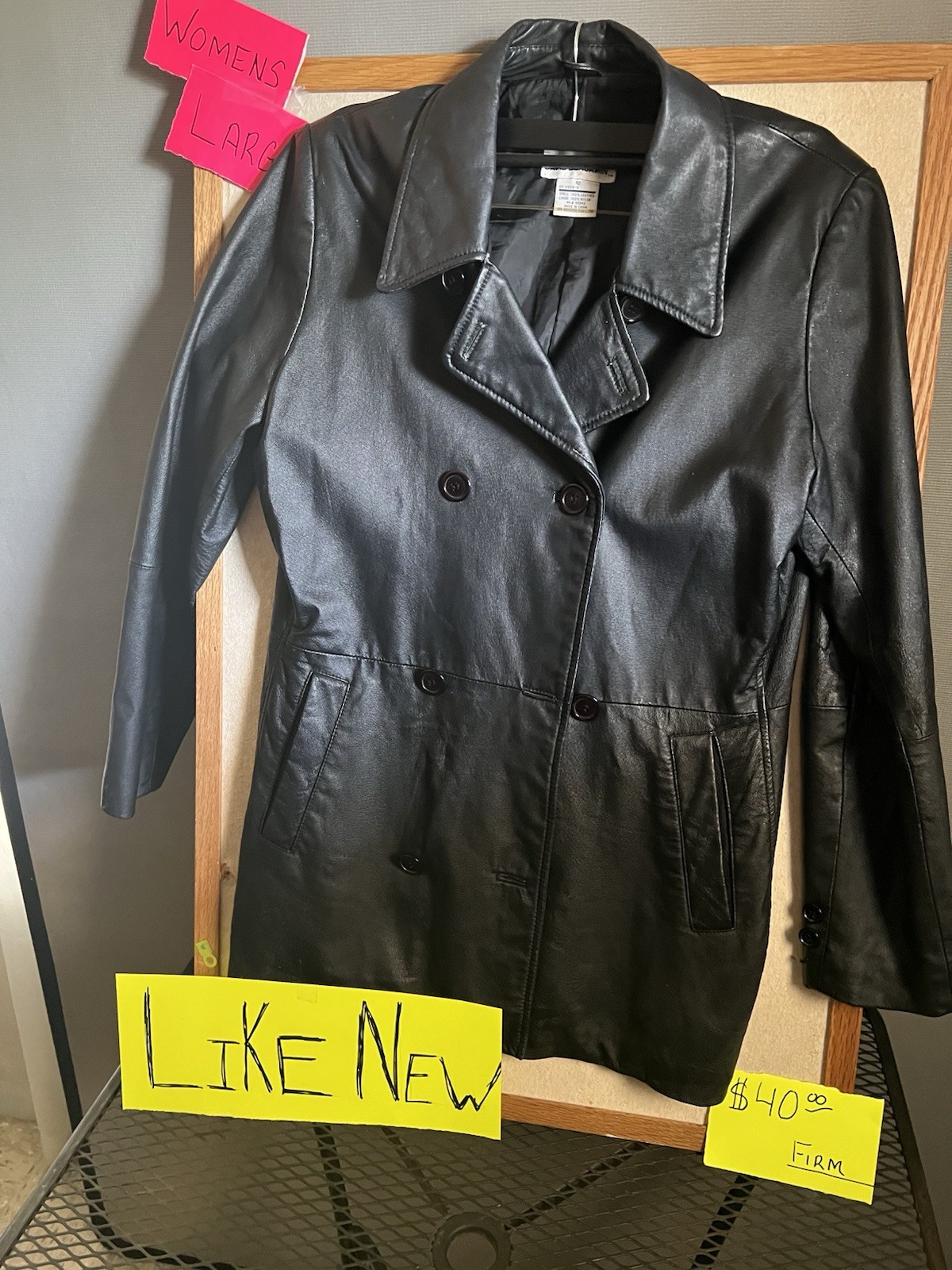 David Benjamin Women’s Black Pea Coat Size 12 Button Closure Lined Mid-Length
