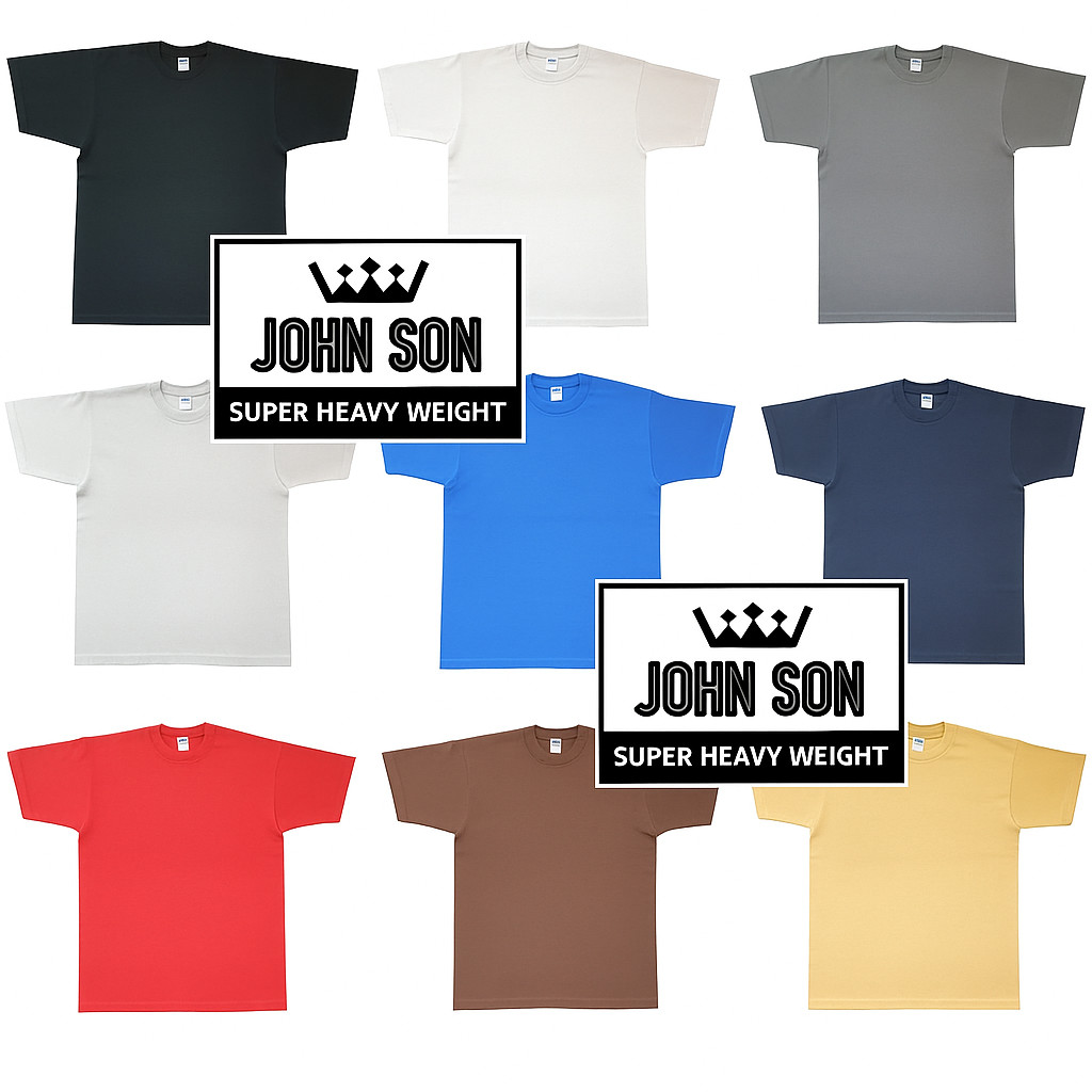 Plain Tall T-shirts Round Neck[JOHN SON]Super Heavy Weight[L~7XL]Big Size Single