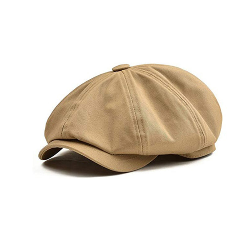 Men Beret Hat Cap Cotton Gatsby Ivy Golf Cabbie Hat Octagonal Newsboy Flat Cap