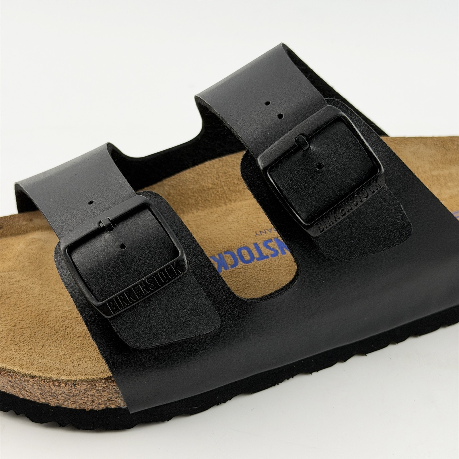 Birkenstock Arizona Black Soft Footbed Birko-Flor Leather Unisex Casual Sandals