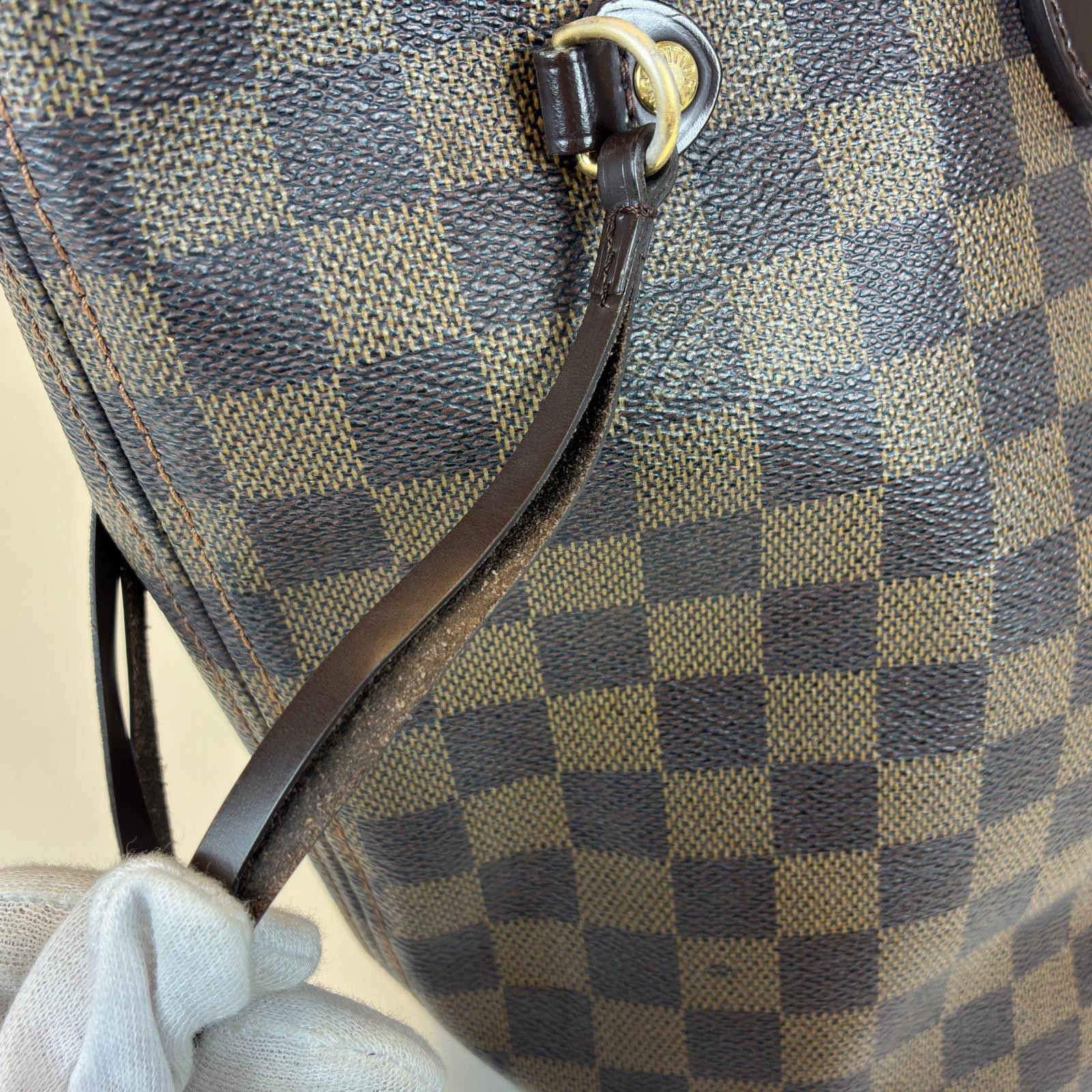 LOUIS VUITTON Neverfull MM Tote Bag N51105 Damier canvas Brown